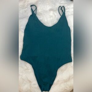 Aerie Textured Teal One Piece Swimsuit